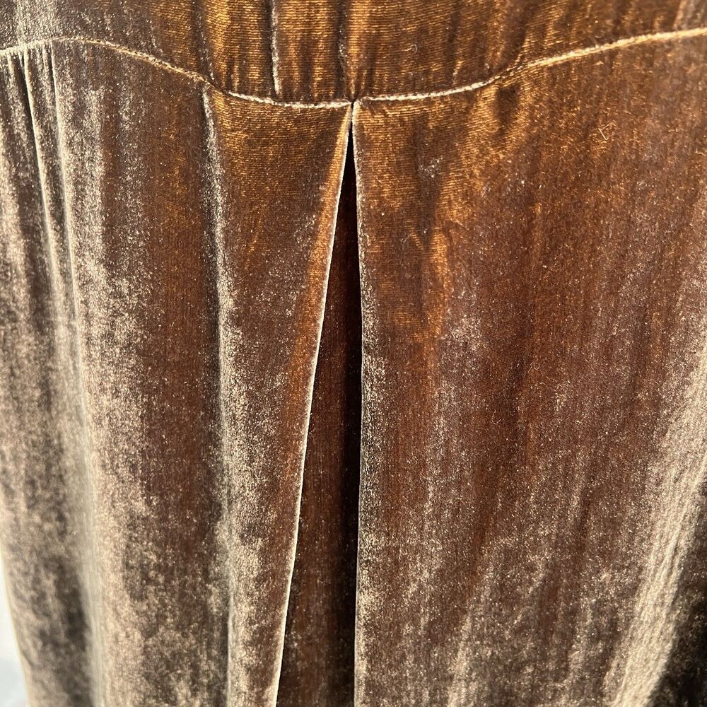 Cut Loose Velvet Easy Shirt Tunic Top Large Brown Silk Rayon Button lagenlook - Picture 5 of 13